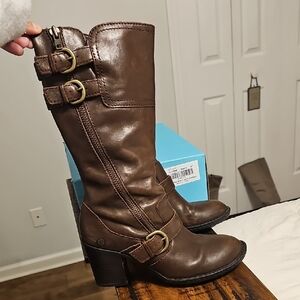 Born Dark Brown Heeled Boots